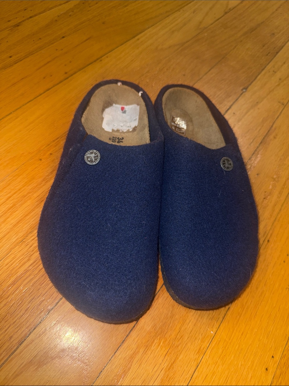 Birkenstock Zermatt Navy Wool Slip-On Slippers - Picture 2 of 4